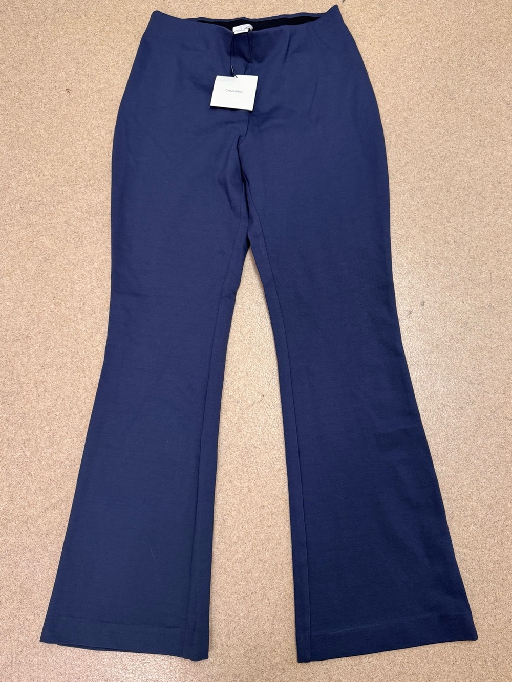 Calvin Klein Navy Stretch Flare Trousers